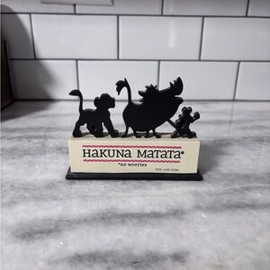 Disney Black and White Hakuna Matata Shelf Decor